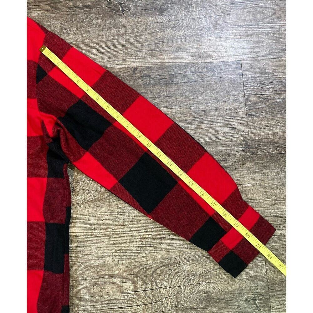 New Old Navy Button Up Flannel Woman’s Boyfriend Fit Red Buffalo Check Size L - Picture 6 of 9